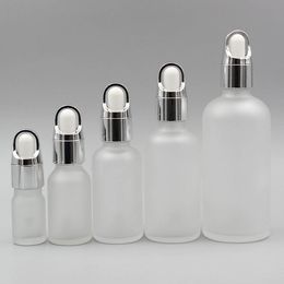 5 10 15 ML Clear Glass Frosted Essential Oil Dropper Bottles With Eye Dropper 20 30 50ml Liquid Essence Cosmetic Container s