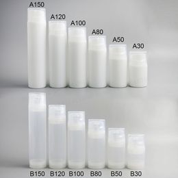 24 X Mini Empty Portable Clear White Airless Dispenser Lotion Pump Cream Bottles 30ml 50ml 80ml 100ml 120ml 150ml