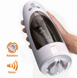 NXY Sex Masturbators Automatic Male Masturbation Cup Adult Masturbator Sucking Smart Voice 3d Peristaltic Surround Massage Penis Toys for Men 220127