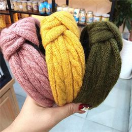 9 colores de la armadura de las vendas del retro Corea mujeres del estilo de la moda accesorios para el cabello cintas para el pelo estilo sencillo adolescentes estudiantes de lana trenzada