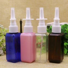 100pcs 50ml square Refillable Travel Pet Plastic Perfume Bottle Atomizer 50cc plastic Fragrance Cosmetic Container