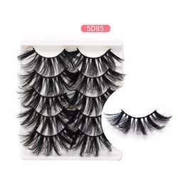 Thick Long 25mm False Eyelashes Set 5 Pairs Reusable Handmade Fake Lashes Soft & Vivid Lashes Extensions 8 Models DHL Free