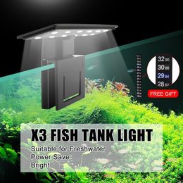 Senzeal X3 High Brightness LED Aquarium Light Clip-on Freshwate Lamp 220V/110V Water Grass Light 6W 600LM Fish Tank Light EU US Y200922