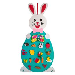 2021 Easter Felt Pendant DIY Felt Rabbit Set With Detachable Ornament Bunny Decoration Wall Hanging Game Gift Decoration 3323