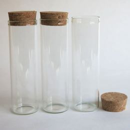 360 x 50ml Empty Glass Clear Tube with Cork Stopper 50cc Bottle Container Used for Display Jewellery