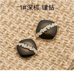 Dress Buttons For Clothing Square Decorative Metal Button On Clothes Needlework Sewing Gift Rhinestone Women Diy 20 26 2 jllwhi