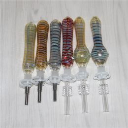 1pc 10mm Nectar Kit Oil Dab Rigs Hookahs Straw Water Pipes Nectar With Titanium Nail glass hand pipe