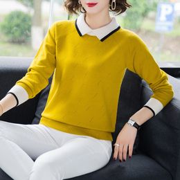 Women Sweaters and Pullovers Solid neck Short-sleeved Knit Cashmere Sweater Thin Casual White LJ201113