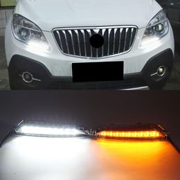 2PCS For Buick Encore Opel Mokka 2012 2013 2014 2015 LED DRL Daytime Running Light Driving Daylight Turn Signal lamp