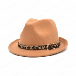 Autumn Vintage Hat Men Wide Brim Wool Felt Fedora Women Church Jazz Trilby Panama Gangsters Caps