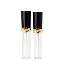 New Gold Big Mouth Lip Gloss Tube Empty Clear Tint Balm Bottle Brush Container Beauty Tool Mini Refillable Bottles 20pcs