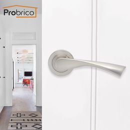 Probrico Zinc Alloy Passage Door Lock European Mortise lock twisted Arc Shape Passage Door Aluminium Handle For Living room Aisle T200703