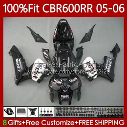 Injection mold Fairings For HONDA CBR 600RR 600F5 600CC 2005-2006 Body 72No.12 CBR600 CBR 600 CC F5 RR F 5 2005 2006 CBR600F5 CBR600RR 05 06 OEM Bodywork black west blk