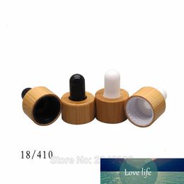 40pcs/lot 18/410 High Class Environmental Bamboo Wooden Dropper Cap, Black/White DIY Common Size Essential Oil Dropper Cap