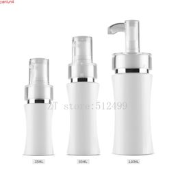 35ml60ml110ml 20pcs White Emtpy PET Tighten Waist Lotion Pump Bottle,DIY Travel Press Container,Portable Cosmetic Makeup Packagehigh qualtit