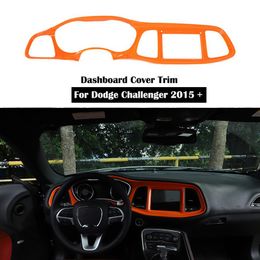 ABS Orange Central Control Dashboard Panel Trim Decoration For Dodge Challenger 2015 UP Auto Interior Accessories