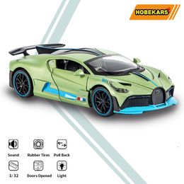 HOBEKARS 1:32 Metal Alloy Model Car Diecasts & Toy Vehicles DIVO Toy Car Pull Back Sound And Light For Kids Collection Gifts LJ200930