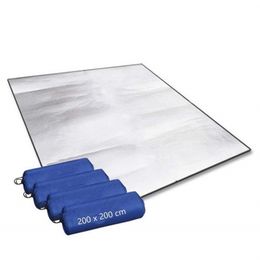 Aluminium Foil Mat Sleeping for Camping 200x200 cm Insulating Thermal Blanket Foldable Tent Floor Ultralight 220216