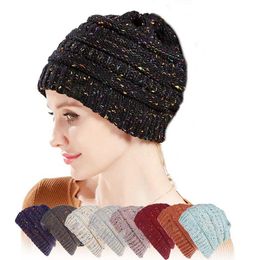 Winter Beanies 25 Colours Women Knitted Hats Warm Baggy Stretch Knit Chunky Cable Beanie Ski Cap