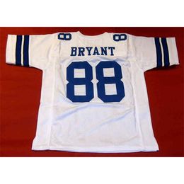 Mitch Custom Football Jersey Men Youth Women Vintage DEZ BRYANT CUSTOM PRO STYLE WHITE Rare High School Size S-6XL or any name and number jerseys