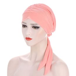 Muslim Turban Hat for women Pre-Tied Chemo Beanies Caps Bandana Headscarf Head Wrap for Cancer Hair Accessories