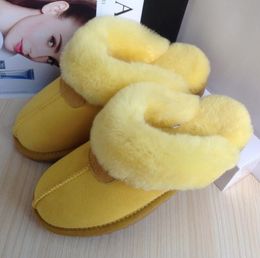 Warm slippers goat skin sheepskin snow bootsm short women boots keep warm shoes