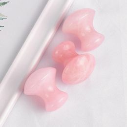 Natural Jade Body Face Guasha Plate Rose Quartz Mushroom Shape Facial Massager Natural Jade Face Massager