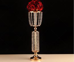 new style Acrylic Road Lead Crystal Vase Wedding Decoration Table Centerpieces Event Party Flower Rack Home