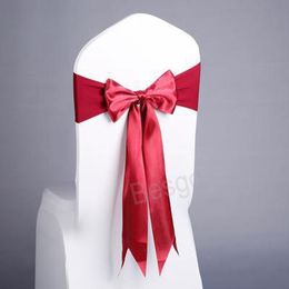 Bowknot Chair Cover Bowknots Wedding Elasticity Chair Covers Hotel Banquet Birthday Party Seat Back Decoration 19 Colors BH5948 TYJ