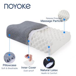 NOYOKE Orthopedic Natural Latex Pillow Bed Sleeping Ergonomic Soft Cervical Neck Protect Massage Pillows LJ200821