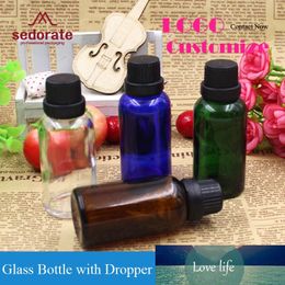 Sedorate 20 pcs/Lot 30ML Glass Bottle For Essential Oil With Hole Dropper Plug Amber Glass Perfume Bottle Containers YM026