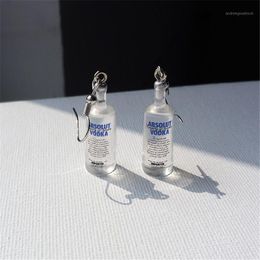 Stud Exaggerated Cool Vodka Bottle Earrings For Women Girl 2021 Funny Drinking Style Cartoon Transparent Earrings1