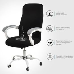 Cover for Computer Chair Water Resistant Jacquard Office Chair Slipcover Elastic for Home Armchair 1PC sillas de oficina 201119