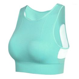 Gym Clothing Women's Seamless Racerback Sports Bra High Impact Support Yoga Workout Fitness Running Sexy Tank Top