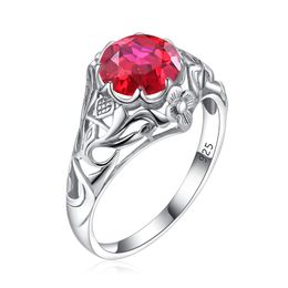 Redwood Silver Ruby Rings For Women Anillos Plata 925 Para Mujer Womens 14k White Gold Wedding Gems Designer Jewellery Wholesale