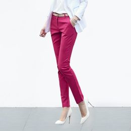 S-4XL Big Size Womens formal office Pencil Pants New Elegant Ladies Office Work Pants Casual Elastic Cotton Trousers Women 201031