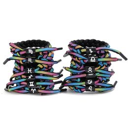 Twelve Constellation Colourful Little Lion Bracelet Student Couple Shoelace Woven Rainbow Colour Hand Strap