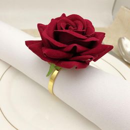 Rose Napkin Rings Alloy Napkin Buckle Holder for Wedding Receptions Gifts Holiday Banquet Decoration