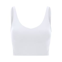 Back Women Yoga Bra Tank Tops Soft Fabric Shockproof Sports Bra Shirts Fitness Vest Top Sexy Underwear Solid Colour Gym Clothes with Removable Cups Q1OW