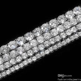 steel plate set Canada - Fashion Tennis Designer Bracelet Luxury Jewelry gold diamond bangle for men Party 3 4 5 6 mm 7 8 inch moissanite bracelets diamonds trendy wholesale women adult bulk