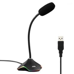 USB Microphone with RGB for PC Computer Laptop Notebook Desktop Gaming Chatting YouTube Noise Reduction Microphone1