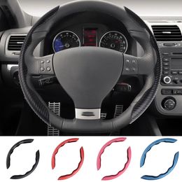 2pcs Car Carbon Fibre Steering Wheel Cover General-purpose 37-38cm Cover Non-slip Silicone Car Interior Accessories Decoration