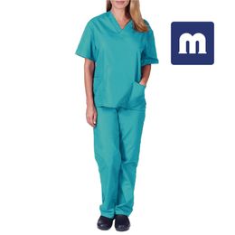 Medigo-059 Style Women Scrubs Tops+pant Men Medical Uniform Surgery Scrubs Shirt Short Sleeve Nursing hospital Uniform Pet grey's anatomy Doctor Workwear