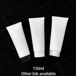 Free Shipping 150g White Plastic Squeeze Bottle Empty Cosmetic Container 150ml Face Lotion Women Cream Travel Packaging Tubes