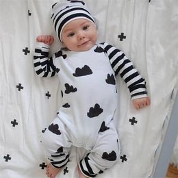 Baby Long Sleeve Rompers Sping Autumn New Baby Boys Girls Casual Clothes Infant Cloud Print Jumpsuit Newborn For 0-24 Month 201028