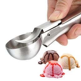 Ice Cream Scoops Stacks Stainless Steel Ice Cream Digger Fruit Non-stick Ice Cream Spoon Kitchen Tools For Home Cake