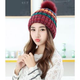 Casual Women Braided Warm Hats Beanies Autumn Winter Female Fur Pompom Knitted Cap Gorros High Quality Colorful Gorros 2020