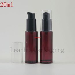 20ML Red Glass Bottle With Lotion Pump , 20CC / Essence Packaging Empty Cosmetic Container ( 28 PC/Lot )good package