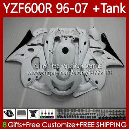 Gloss white Bodys +Tank For YAMAHA YZF600R Thundercat YZF 600R 600 R 96-07 Bodywork 86No.8 YZF-600R 96 97 98 99 00 01 02 07 YZF600-R 1996 2003 2004 2005 2006 2007 Fairing