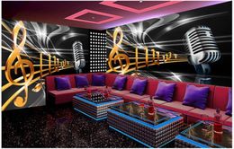 Custom photo wallpapers 3d murals wallpapers Fashion Dynamic music symbol bar KTV box background wall papers home decoration